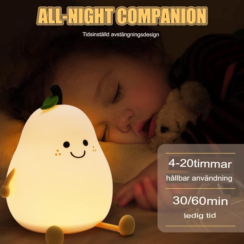 Inoshop™ DreamGlow Pear – söt nattlampa för barnens sovrum